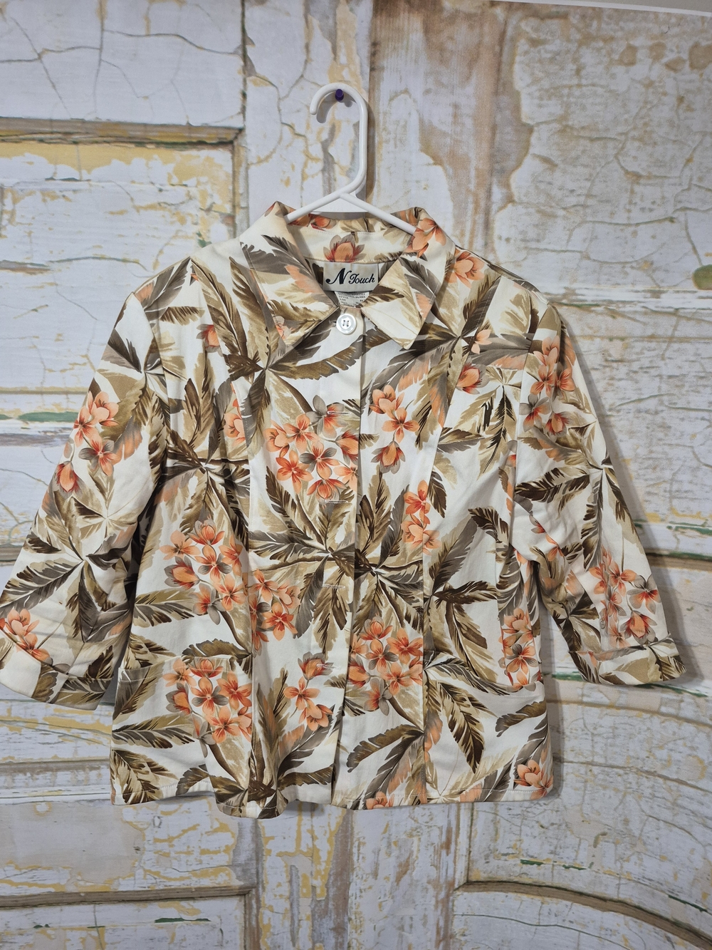 Cream Floral Tropical Jacket - Women's